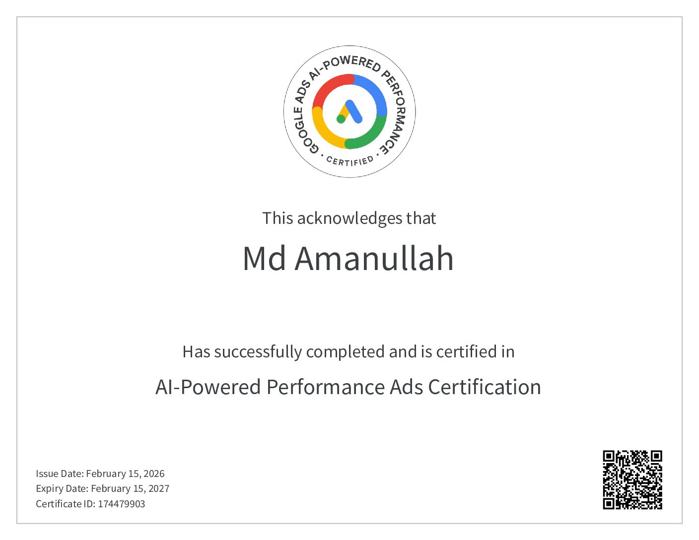 Home AI Powered Performance Ads Certification Amanullah Pdf