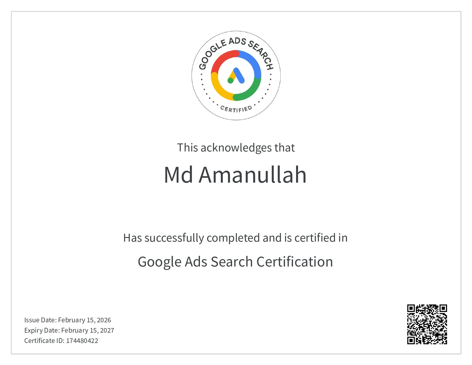 google ads search certification amanullah page 0001