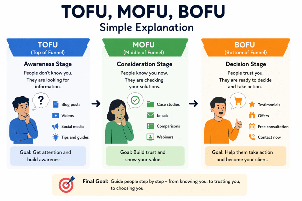 marketing funnel stages explained visually